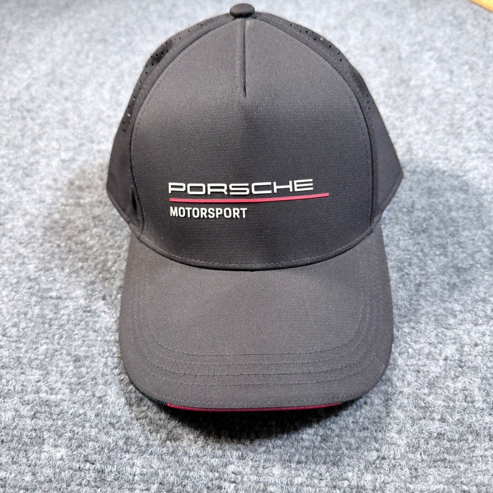 Porsche Motorsport Snapback Cap Unisex Adjustable Black Laser Cut Performance